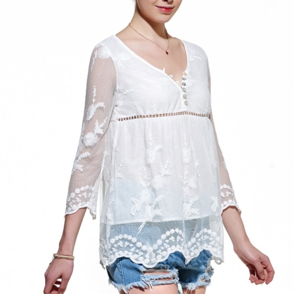 Lightweight white blouse - Picture 5 of 6